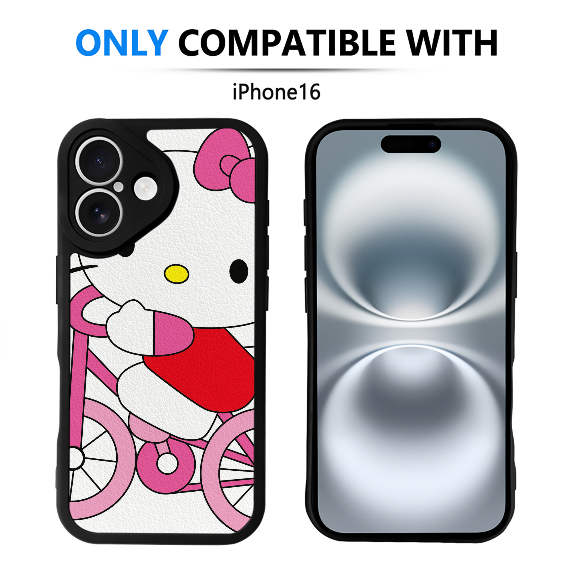 （画像用） Hello Kitty ハローキティ 【iPhone 16シリーズ対応】シリコンスマホケース（レザー調） 材質：シリコン